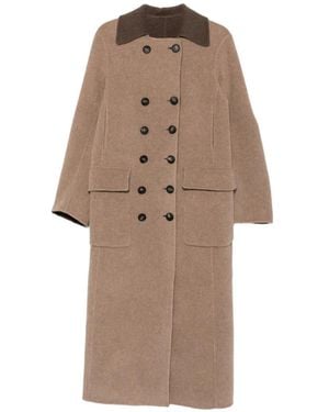 The Seafarer Double-Breasted Longline Coat - Natural