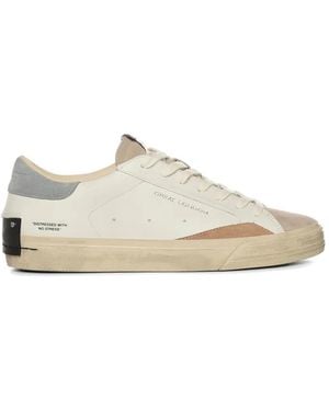 Crime London Distressed 2.0 Leather Trainers - White