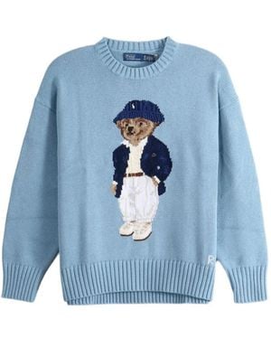 Polo Ralph Lauren Polo Bear Intarsia-Knit Jumper - Blue