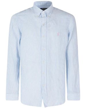 Polo Ralph Lauren Vertical-Stripe Long-Sleeve Shirt - Blue