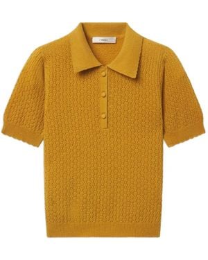 FRAME Honeycomb Pointelle-Knit Polo Shirt - Yellow