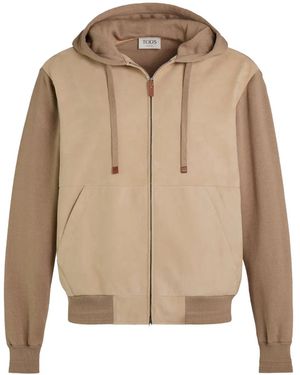 Tod's Hooded Zip-Up Bomber Jacket - Natural