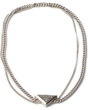 Prada Metal Necklace - White