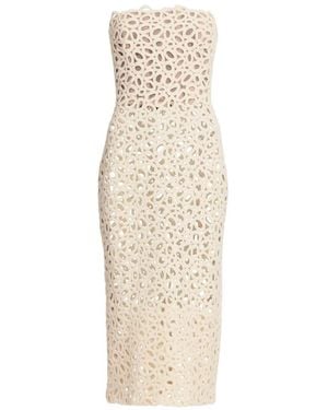 Elie Saab Strapless Midi Dress - White
