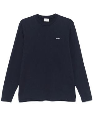 Autry Logo-Embroidered T-Shirt - Blue