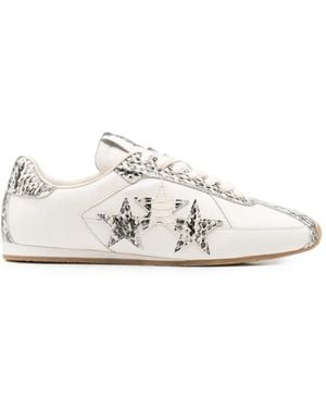 Amiri Zapatillas Con Parche De Estrella Y Efecto De Piel De Pitón - Blanco