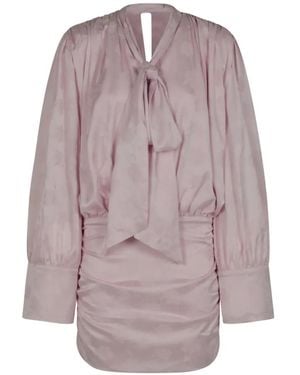 ROTATE BIRGER CHRISTENSEN Ruffle Long-Sleeve Dress - Purple