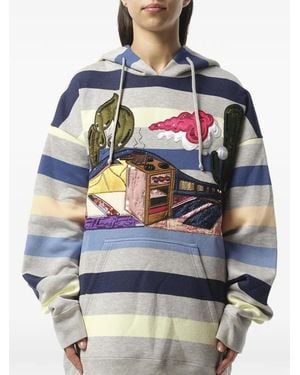 Marc Jacobs Long Sleeve Hooded Sweatshirt - Gray