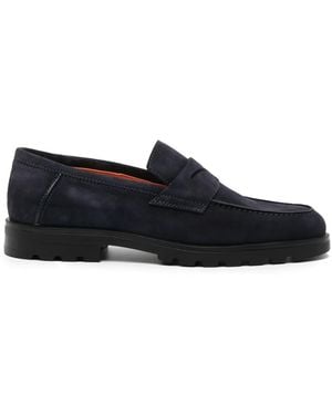 Santoni Almond-Toe Penny Loafers - Black
