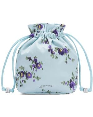 Ganni Sac Seau À Lien De Resserrage Et À Fleurs - Blue