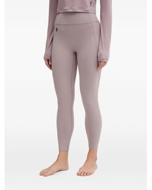 On Shoes Leggins C Parche Del Logo - Morado