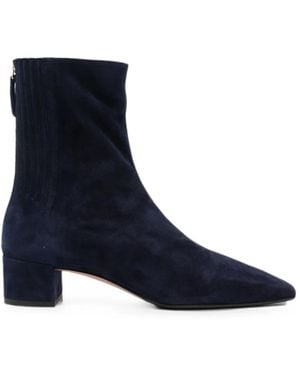 Aquazzura Saint Honoré Suede Ankle Boots - Blue