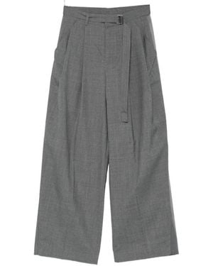 Sacai Belted Pleated Pants - Gray