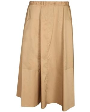 Blanca Vita Elasticated-Waistband Long Skirt - Natural