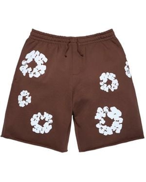 DENIM TEARS Cotton Wreath Print Shorts - Red