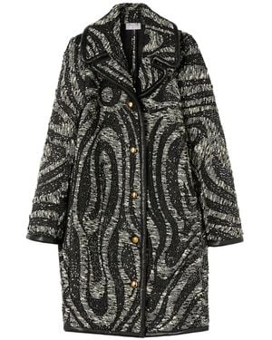 PUCCI Tweed Patterned Coat - Black