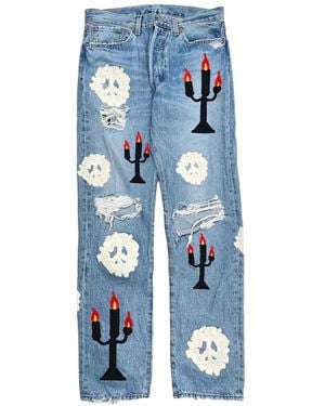 DENIM TEARS X Levi's X Virgil Abloh 501 Message - Blue