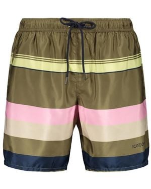 Iceberg Striped Swim Shorts - Green