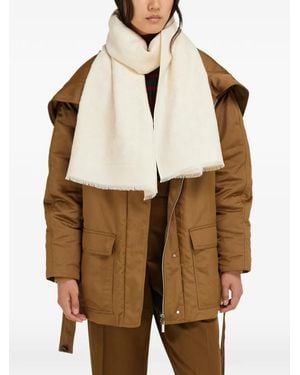 Ferragamo Gancini Jacquard Stole With Lurex - Natural