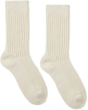 Alanui Ribbed Cashmere Socks - White