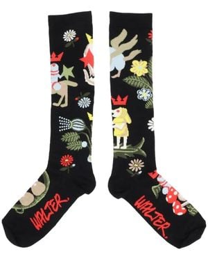 Walter Van Beirendonck Embroidered Socks - Black