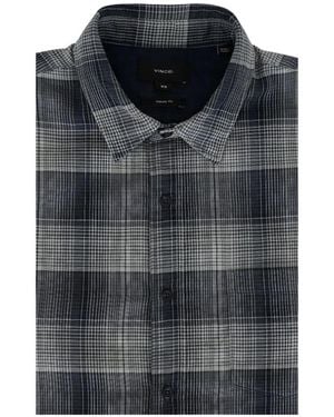 Vince Checked Long-Sleeve Shirt - Grey