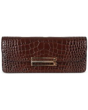 Victoria Beckham Dorian Crocodile-Effect Shoulder Bag - Brown