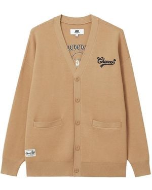 Chocoolate Logo-Embroidered Button-Up Cardigan - Natural