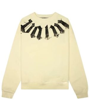 Palm Angels Logo-Print Loose-Fit Jumper - Natural