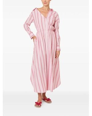 Rosie Assoulin Falling-Shoulder Striped Dress - Pink