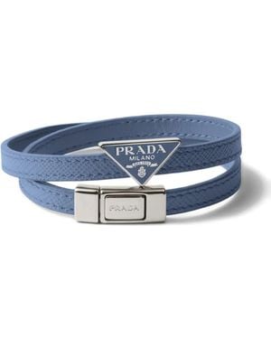Prada Saffiano Leather Bracelet - Blue