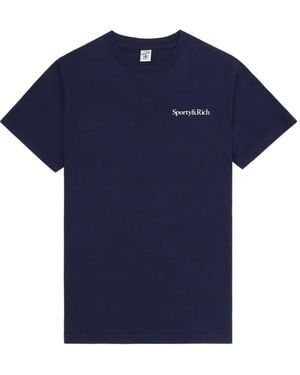 Sporty & Rich International Logo-Print T-Shirt - Blue