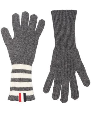 Thom Browne 4-Bar Cashmere Gloves - Grey