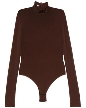 ANDAMANE Ziggy High-Neck Long-Sleeve Bodysuit - Brown