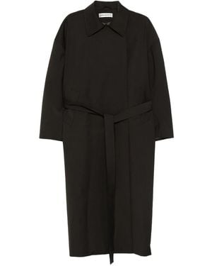 Our Legacy Long Coat With Self-Tie Belt - Black