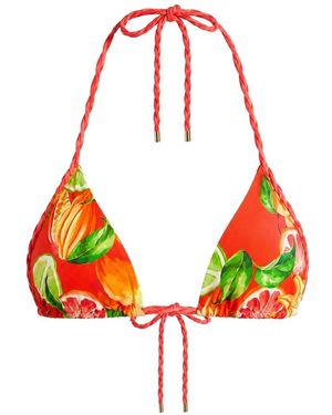 FARM Rio Rope-Detail Triangle Bikini Top - Red