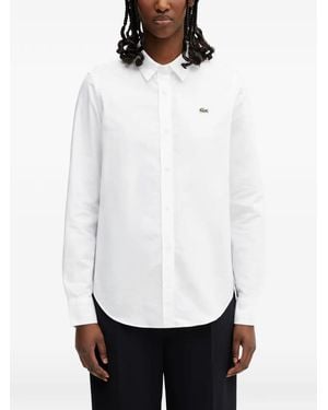 Lacoste Logo-Patch Button-Down Shirt - White