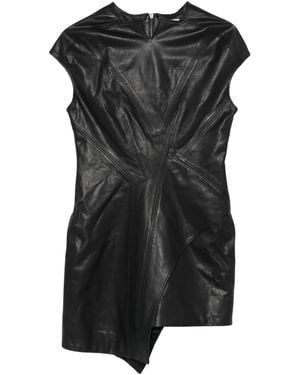 Yehuafan Asymmetrisches Lederkleid - Schwarz