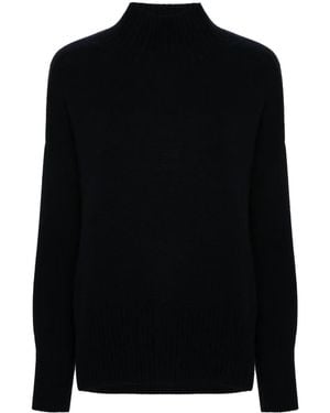 Allude Jersey con cuello falso de cachemira - Negro