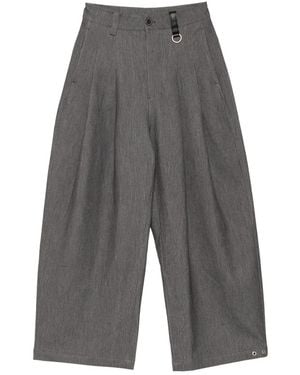 TEAM WANG design Pleated Wide-Leg Pants - Grey