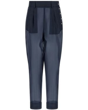 Jejia Giulio Semi-Transparent Trousers - Blue