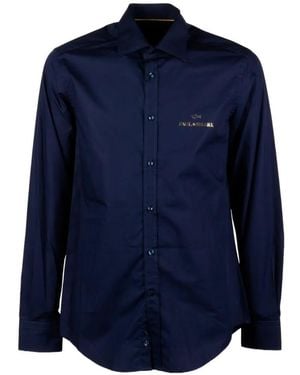 Paul & Shark Camisa Con Logo Bordado Y Cuello Italiano - Azul