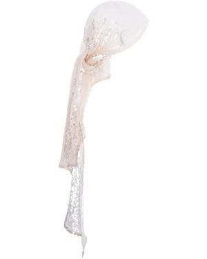 MANURI Pixie Sequin-Embellished Headscarf - White
