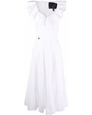 Philipp Plein Lace-Design Midi Dress - White