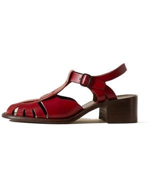 Hereu Pesca Cut-Out Heeled Fisherman Sandals - Red