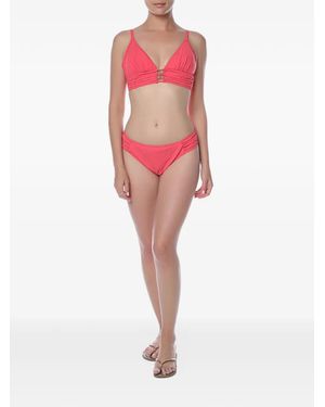 Gottex Bellini Ruched Ring-Detail Bikini Top - Red