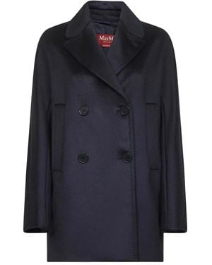 Max Mara Lapel-Collar Coat - Blue