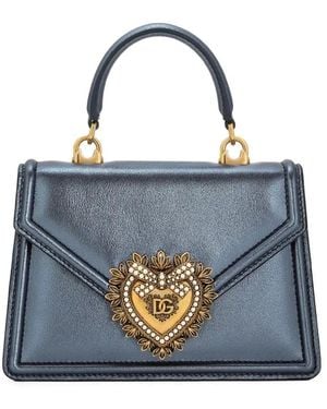 Dolce & Gabbana Devotion レザーバッグ S - ブルー