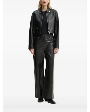 Stand Studio Zip-Fastening Popper-Detail Jacket - Black