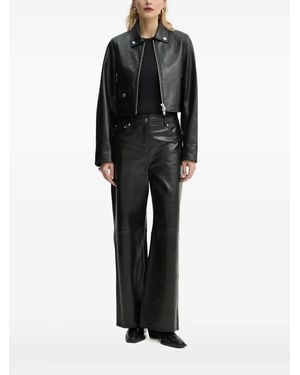 Stand Studio Zip-Fastening Popper-Detail Jacket - Black